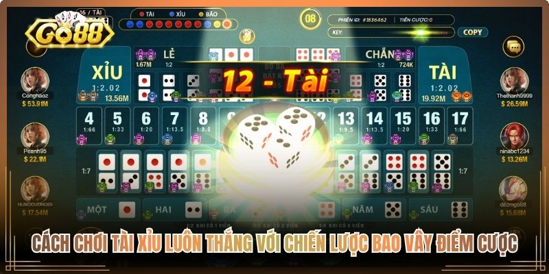 Cách chơi tài xỉu luôn thắng với chiến lược bao vây điểm cược