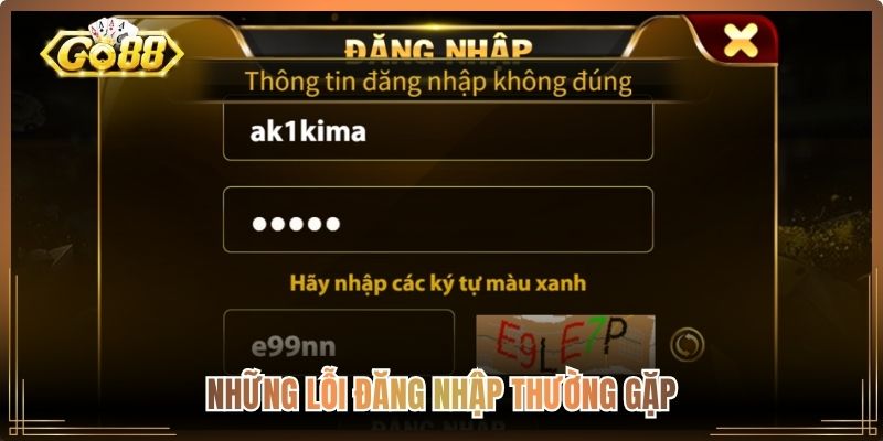 Những lỗi đăng nhập thường gặp