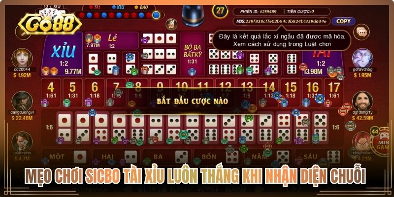 Mẹo chơi Sicbo Tài Xỉu luôn thắng khi nhận diện chuỗi lặp tổng điểm
